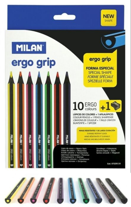 Карандаши цветные Milan Ergo Grip 10 шт 7229110 купить,NaN