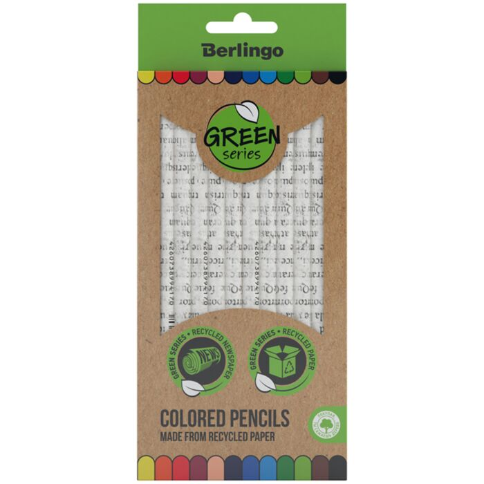Карандаши цветные Berlingo SuperSoft Green Series 12 шт 8А 3.3 мм SSG0712 купить,NaN