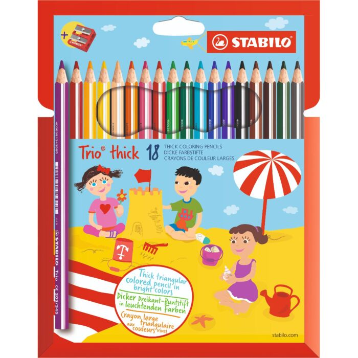 Карандаши цветные Stabilo Trio Thick 18 шт 4.2 мм 203/2-18 купить,NaN