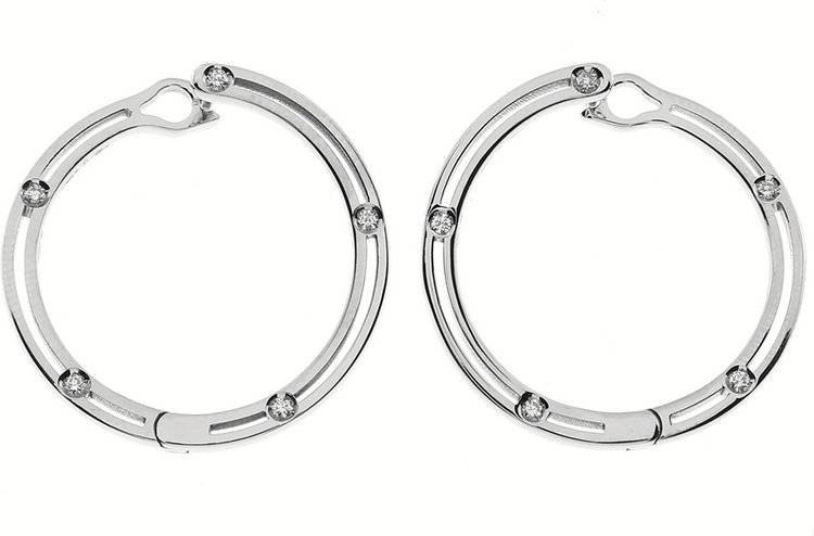 Серьги Damiani 14402 д 7,1гр 0,1ct. купить,NaN
