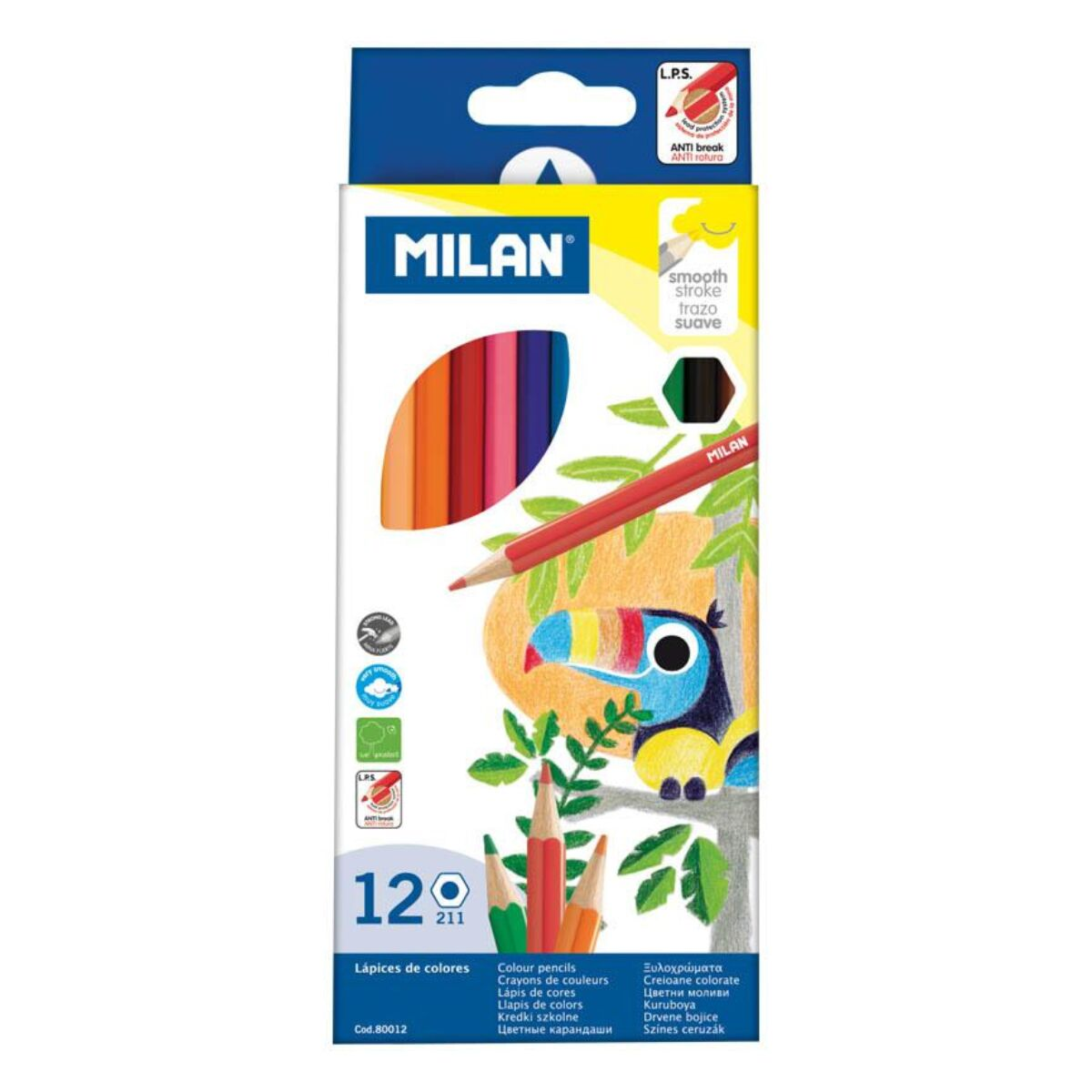 Карандаши цветные Milan 12 шт 2.9 мм 80012 купить,NaN
