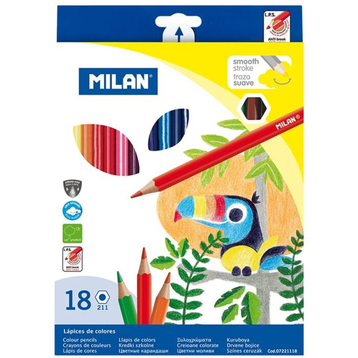 Карандаши цветные Milan 18 шт 2.9 мм 7221118 купить,NaN