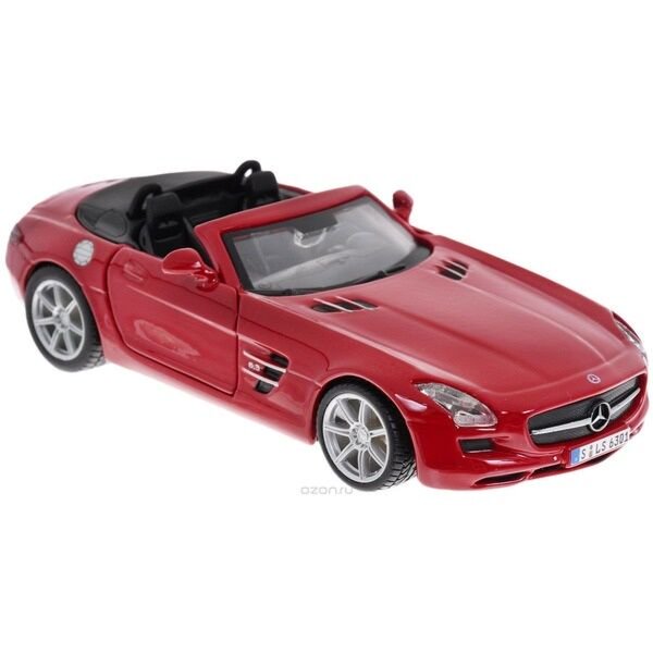 Модель автомобиля Bburago 1:32 Mercedes-Benz SLS AMG Cabrio красная