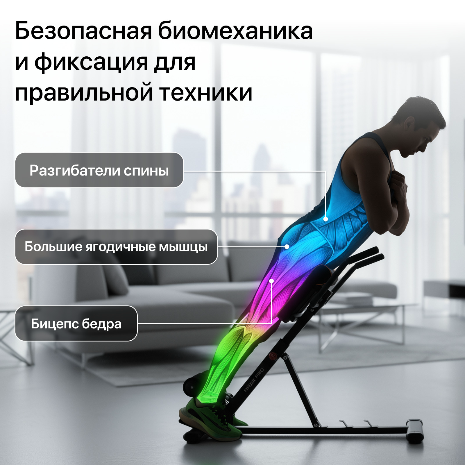 Скамья для гиперэкстензии Genau Hiper Pro чёрная купить,69890