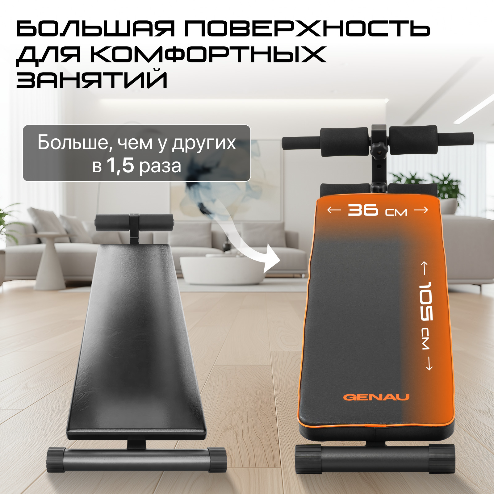 Скамья для пресса Genau Core чёрная купить,39890