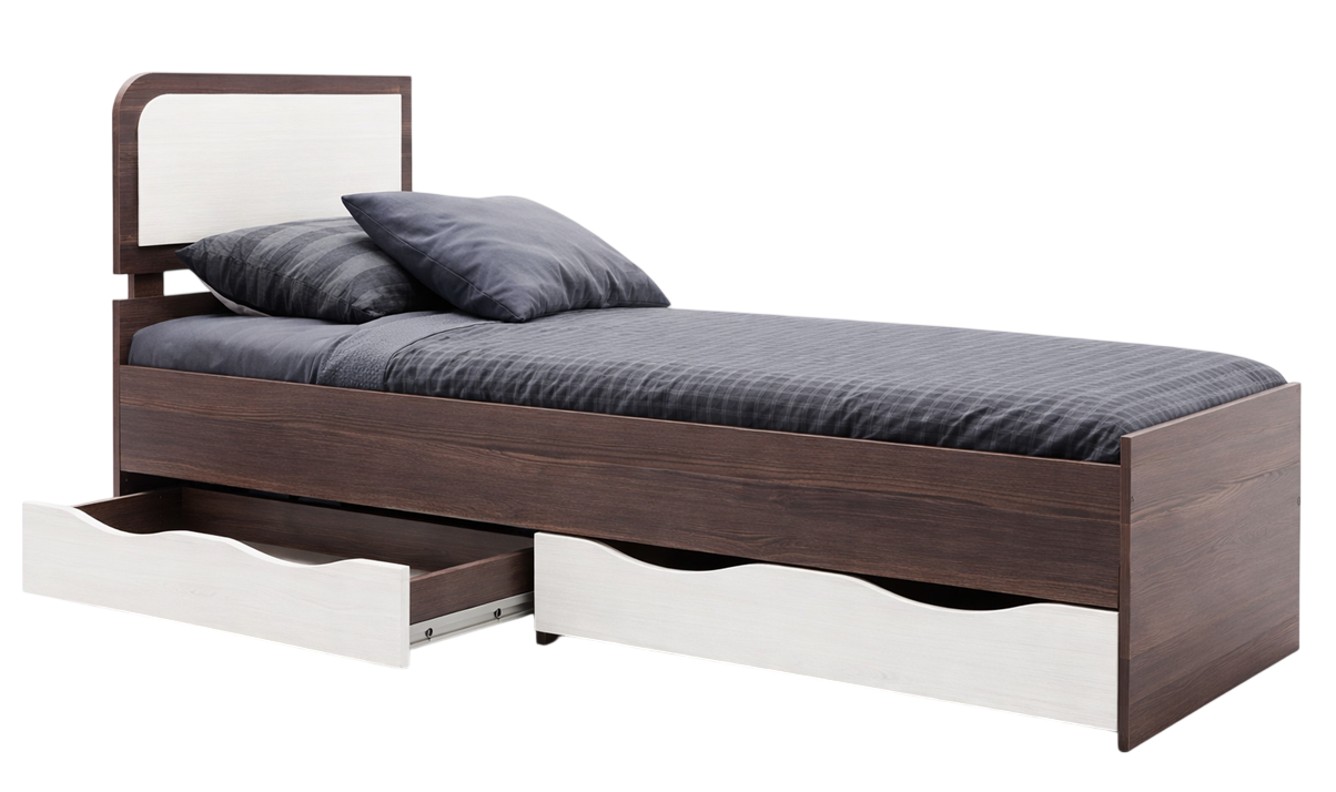 Кровать Мебель Азии Соня 80x200см белый/темно-коричневый купить,NaN