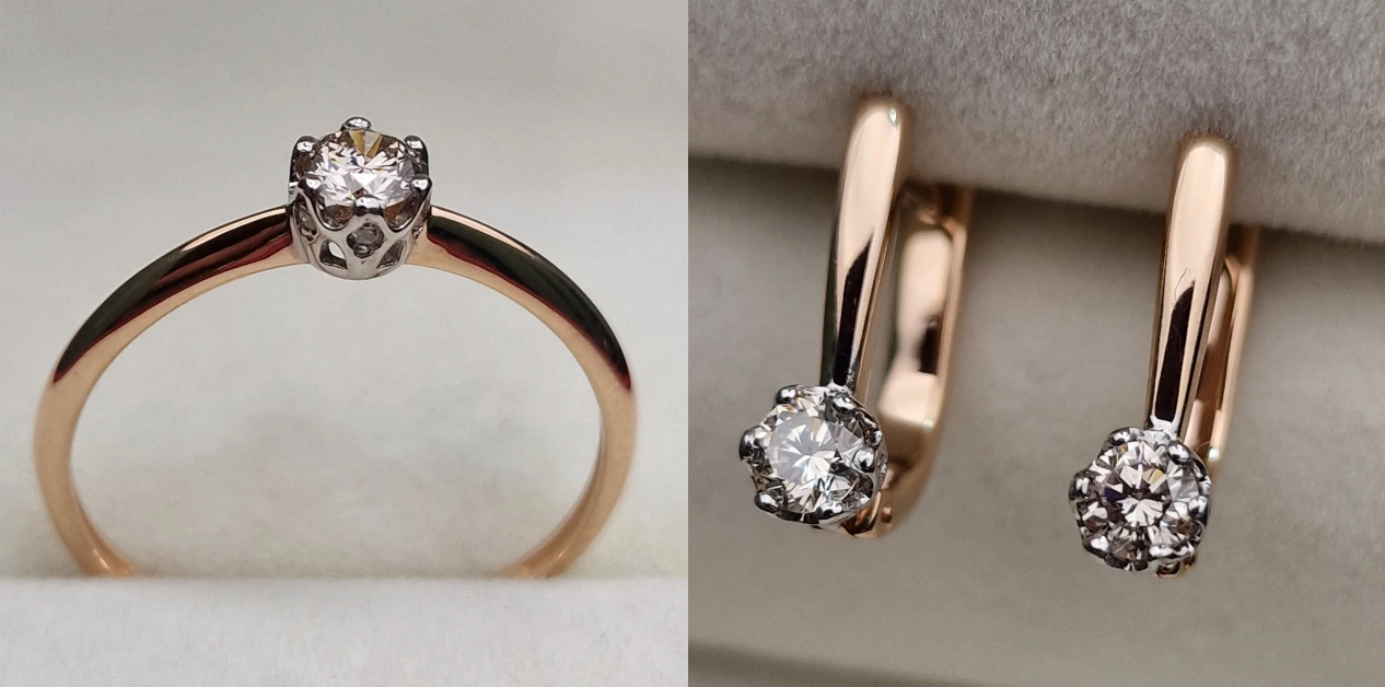 Комплект Deimantas 102086632 0,22ct 0,41ct. купить,NaN