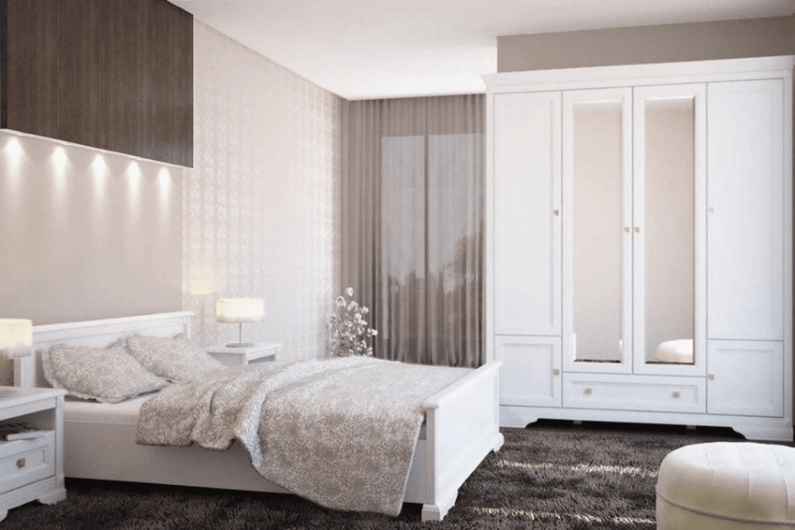 Гарнитур BRW Клео 1 160х200см белый купить,NaN