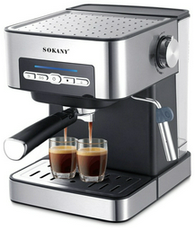 Кофемашина Sokany SK-6862 серебристый
