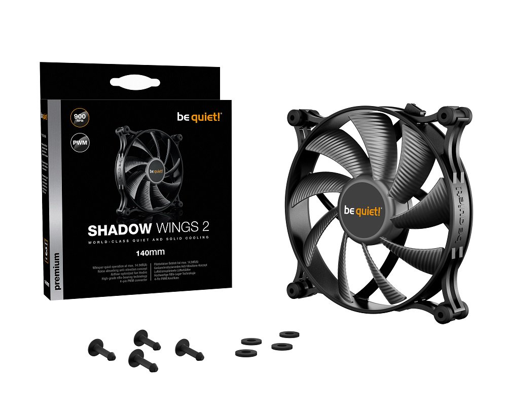 Вентилятор для корпуса Be quiet! Shadow Wings 2 BL087 PWM 14см черный - ForteMarket Вентилятор для корпуса Be quiet! Shadow Wings 2 BL087 PWM 14см черный купить,0