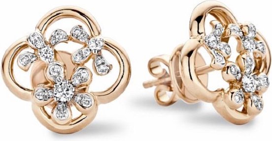 Серьги Tirisi 2293 tir 4,15гр 18ct 0,26ct.