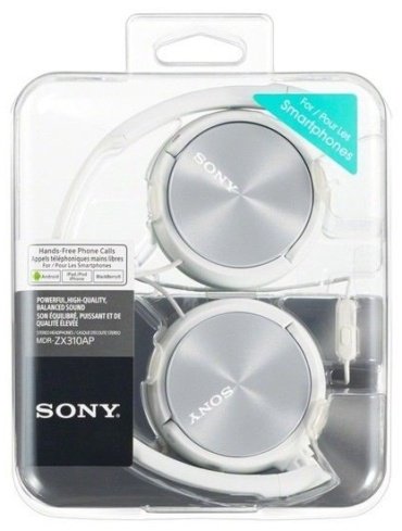 Наушники Sony MDR-ZX310AP белый купить,NaN
