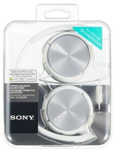 Наушники Sony MDR-ZX310AP белый купить,NaN