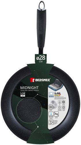 Сковорода Bergner Midnight 28 см, с антипригарным покрытием, алюминий