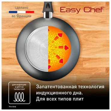 Вок Tefal Easy Chef 28 см с антипригарным покрытием, алюминий купить,NaN