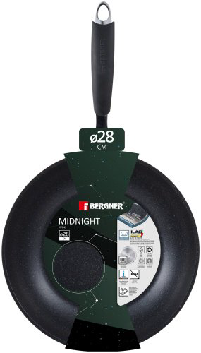 Сковорода Bergner Midnight 28 см, с антипригарным покрытием, алюминий купить,12790