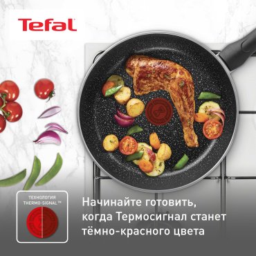 Сковорода Tefal Brut 24 см с антипригарным покрытием, алюминий