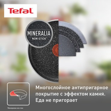 Сковорода Tefal Brut 24 см с антипригарным покрытием, алюминий
