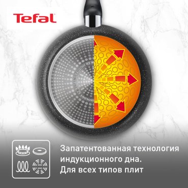 Сковорода Tefal Brut 24 см с антипригарным покрытием, алюминий