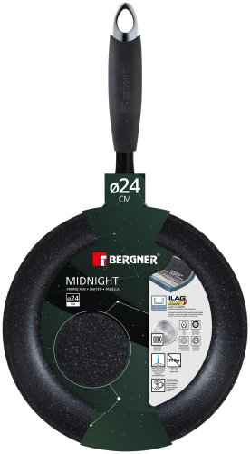 Сковорода Bergner Midnight 24 см, , алюминий купить,9290