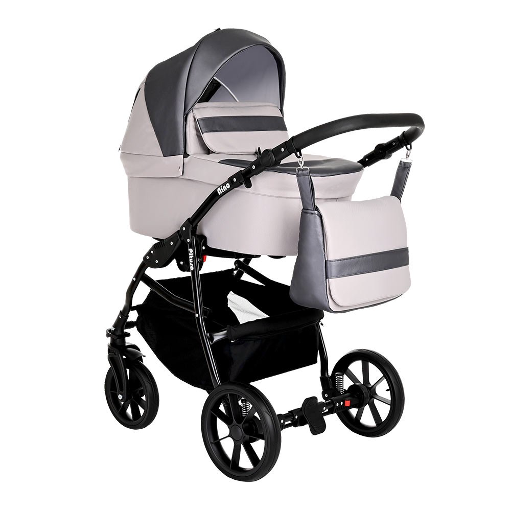 Коляска 2в1 Pituso Nino Кожа Frost Grey/Metalic Frost Grey купить,NaN