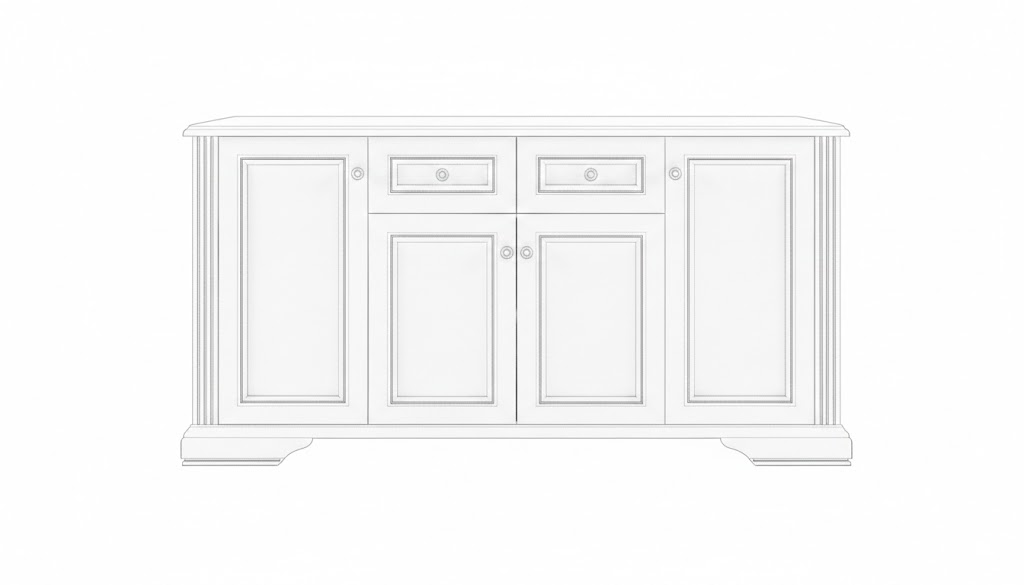 Комод Гербор Вайт 4D2S 178.5x45x93.5см белый купить,NaN