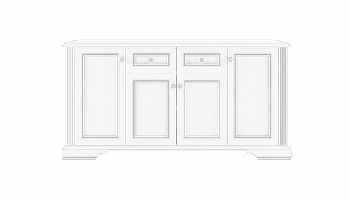 Комод Гербор Вайт 4D2S 178.5x45x93.5см белый
