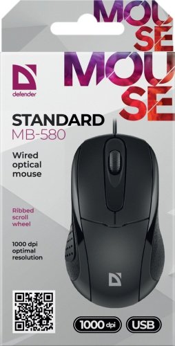 Мышь Defender Standard MB-580 черный купить,0