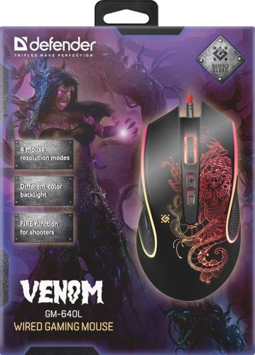 Мышь Defender Venom GM-640L черный купить,0