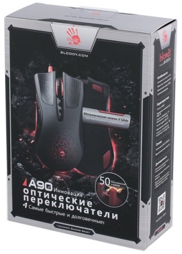 Мышь A4Tech A90 Blazing черный купить,0