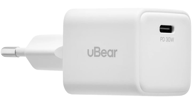 Адаптер питания uBear 30W (USB-C) WC25WHPD30-C White купить,NaN
