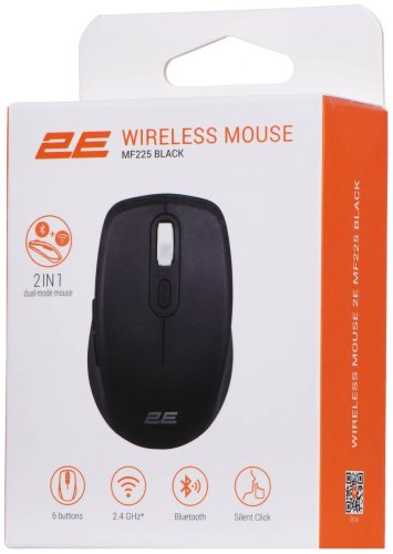 Мышь 2E MF225 Silent WL BT 2E-MF225WBK Black купить,0
