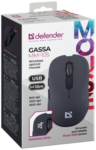 Мышь Defender Gassa MM-105 Black  купить,0