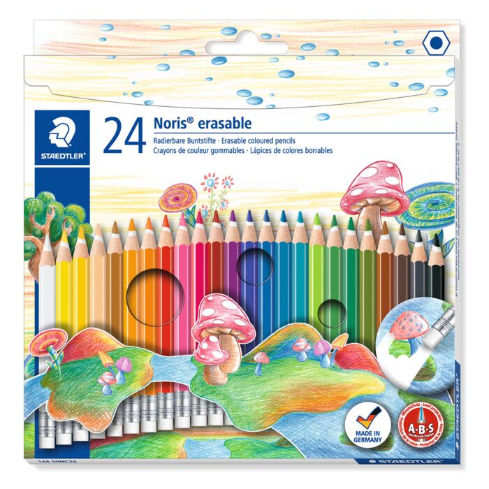 Карандаши цветные Staedtler Noris Eraseble 24 шт 3 мм 144-50NC24-06 купить,NaN