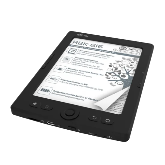 Электронная книга Ritmix RBK-616 черная купить,NaN