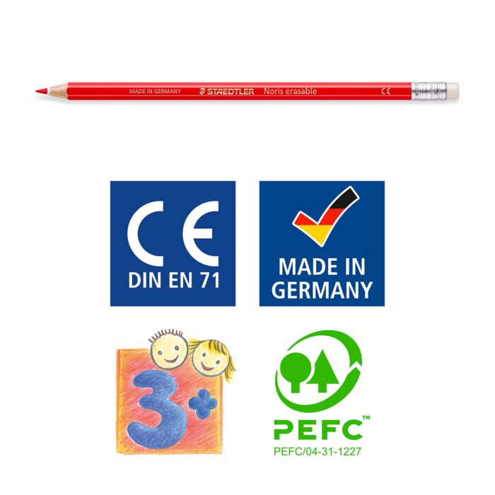 Карандаши цветные Staedtler Noris Eraseble 24 шт 3 мм 144-50NC24-06 купить,0