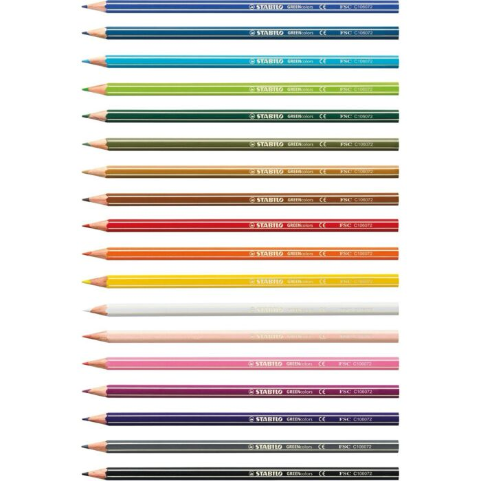 Карандаши цветные Stabilo Greencolors 18 шт 3 мм 6019/2-181 купить,0