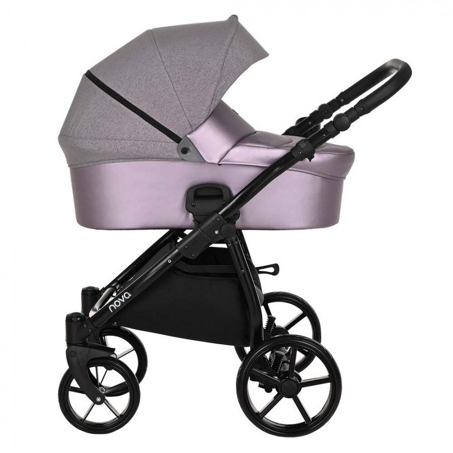 Коляска 2в1 Tutis Novo Кожа Lavender Metalic/Grey Reflective Print купить,NaN