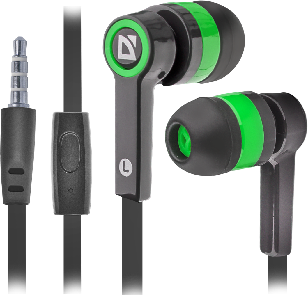 Наушники Defender Pulse 420 черно-зеленые