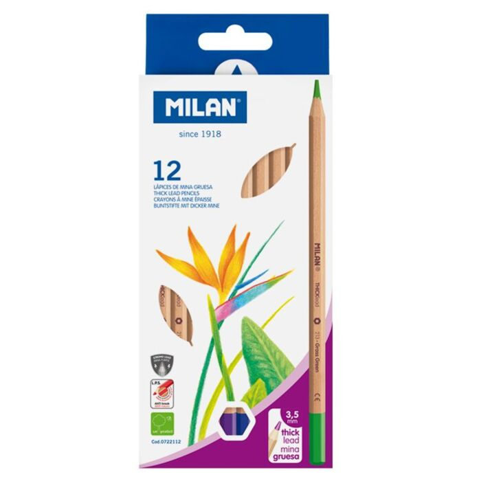 Карандаши цветные Milan 12 шт 3.5 мм 722112 купить,NaN