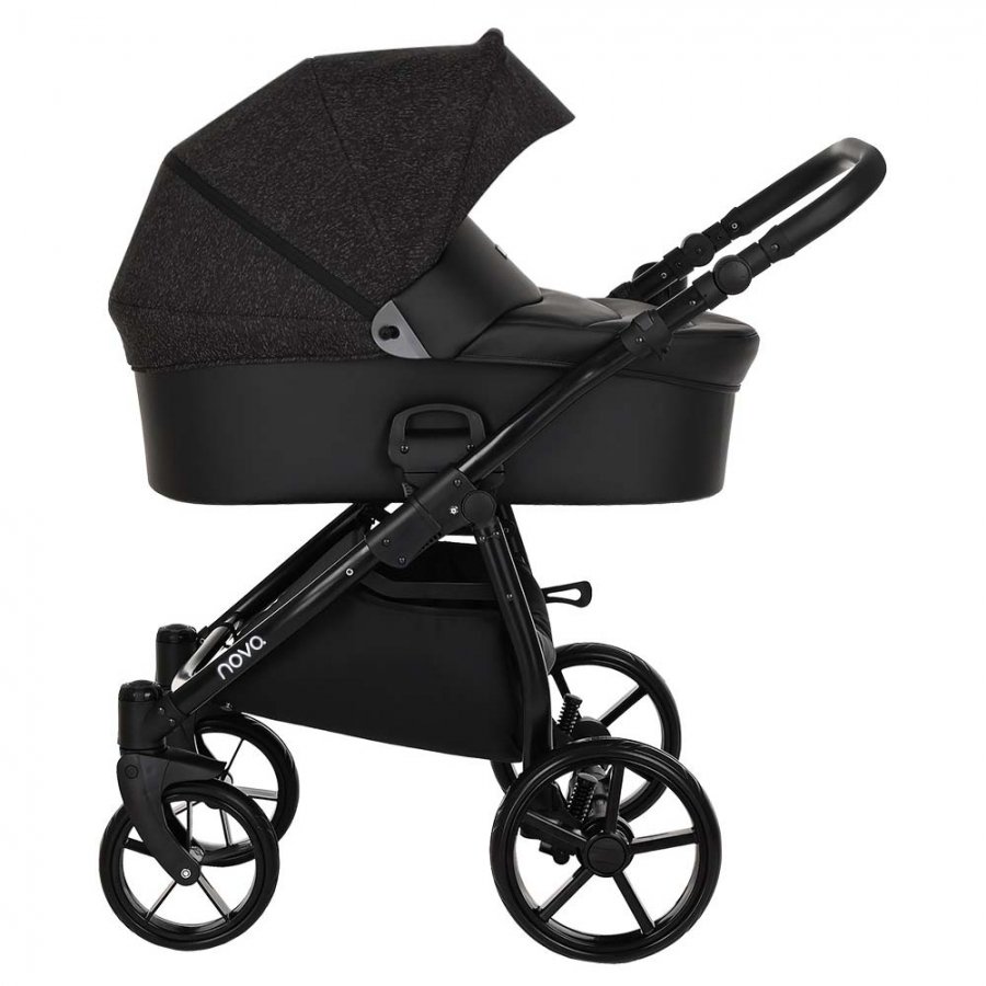 Коляска 2в1 Tutis Nova Кожа Black/Black Reflective Print купить,NaN