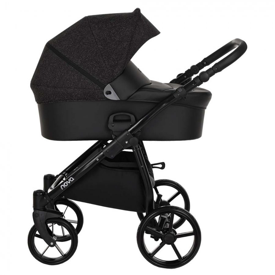 Коляска 2в1 Tutis Nova Кожа Black/Black Reflective Print купить,NaN
