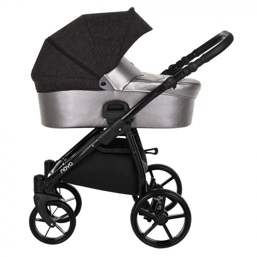 Коляска 2в1 Tutis Novo Кожа Pearl Metalic/Black Reflective Print купить,NaN