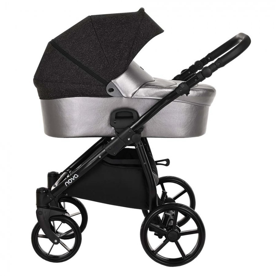 Коляска 2в1 Tutis Novo Кожа Pearl Metalic/Black Reflective Print купить,NaN