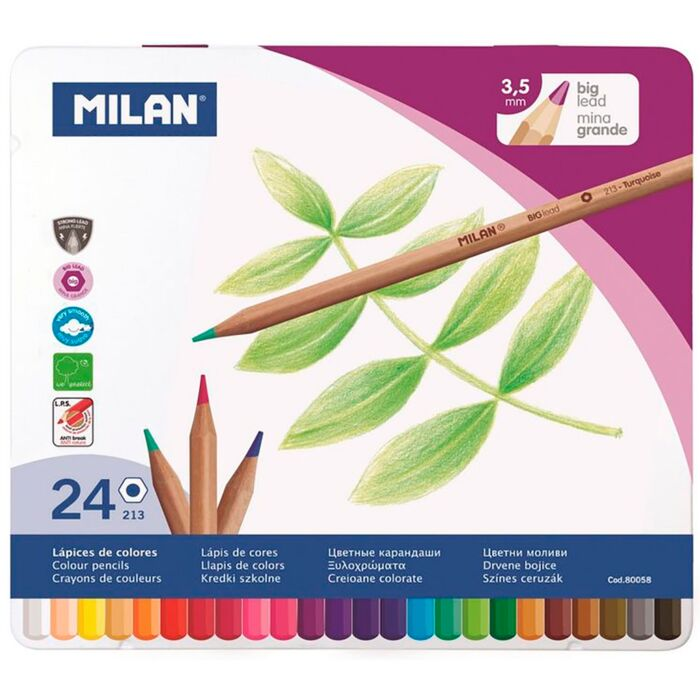 Карандаши цветные Milan 24 шт 3.5 мм 80058 купить,NaN