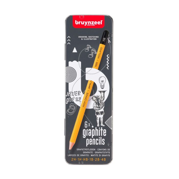 Карандаши графитовые Bruynzeel 6 шт 3.3 мм 2H-4B 60211006 купить,NaN