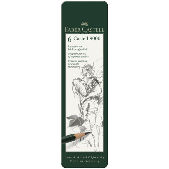 Карандаши художественные чернографитные Faber-Castell 9000 6 шт 3.8 мм 119063  купить,NaN