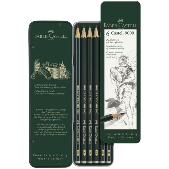 Карандаши художественные чернографитные Faber-Castell 9000 6 шт 3.8 мм 119063  купить,NaN