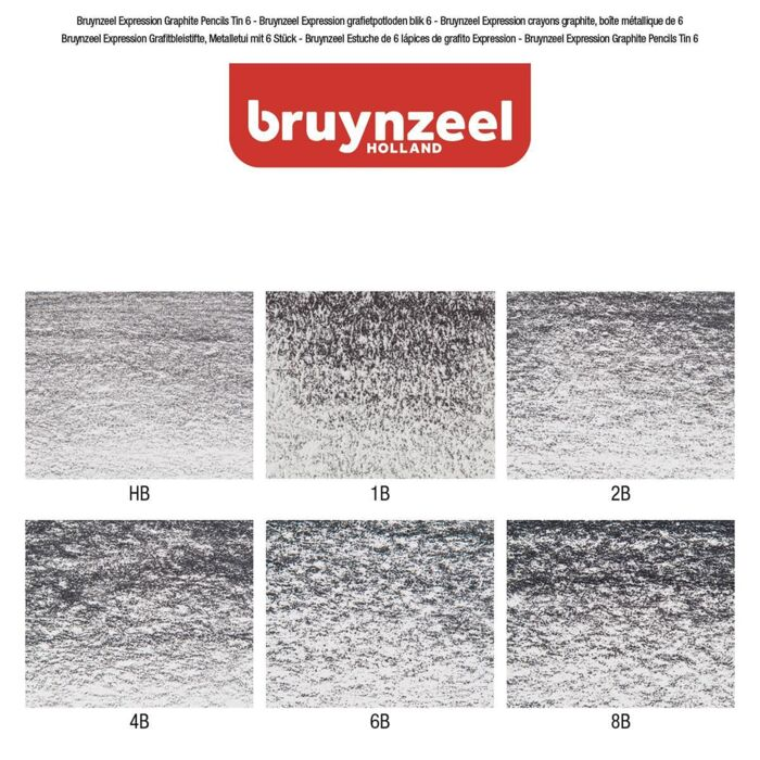 Карандаши художественные чернографитные Bruynzeel 6 шт 3.6 мм НВ-8В 60311006 купить,0