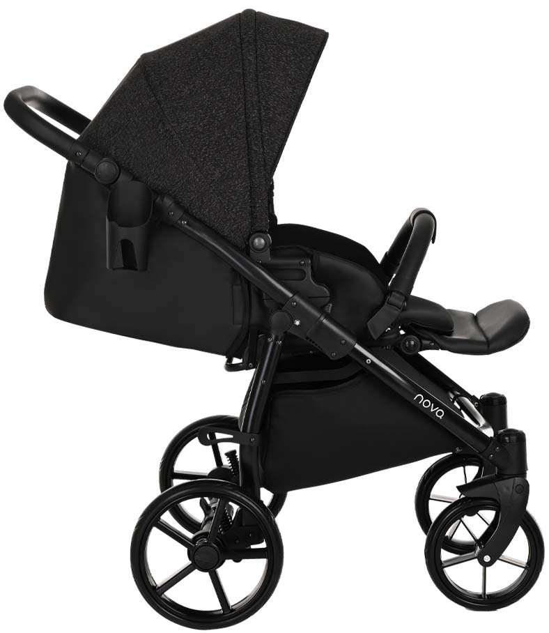 Коляска 2в1 Tutis Nova Кожа Black/Black Reflective Print купить,NaN